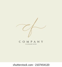 Cf Initial Signature Logo Handwriting Logo Stock Vector (royalty Free 