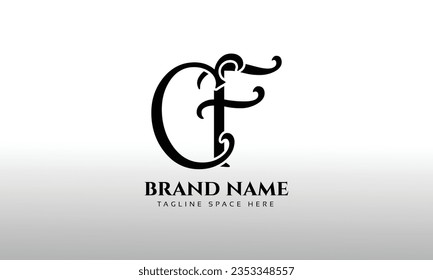 CF initials letter logo design template
