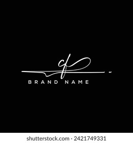 CF letter beauty handwriting vector logo. 