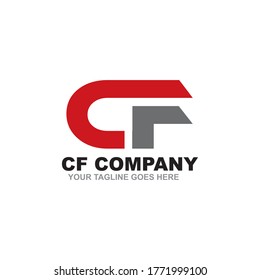 CF letter initial logo design vector template