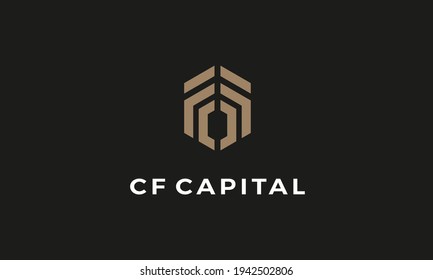 cf letter initial logo vector icon