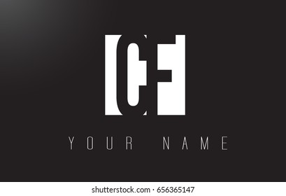 CF Letter Logo With Black and White Letters Negative Space Design.