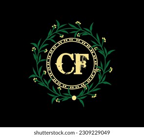 CF-Buchstaben Logo-Design mit kreisförmigem CF Logo-Design mit einzigartigem und einfachem Design.