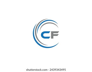 cf diseño del logotipo de la letra y logotipo inicial