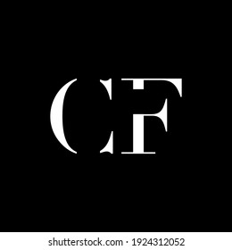 CF letter logo design on luxury background. CF monogram initials letter logo concept. CF icon design. CF  elegant and Professional letter icon design on black background.