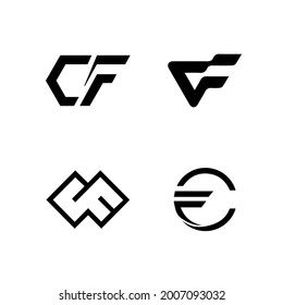 CF letter vector logo design FC company vector logo design template