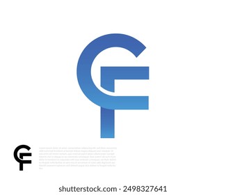 CF Letters Modern Gradient Blue Logo Design Vector