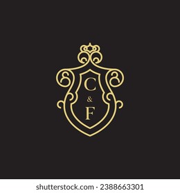 CF line vintage initial logo in high quality professional design that will print well across any print media