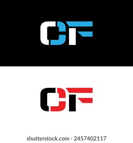 CF logo. C F design. White CF letter. CF, C F letter logo design. Initial letter CF linked circle uppercase monogram logo. C F letter logo vector design.