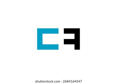 Ilustração de design de logotipo CF: Monograma arrojado em estilo de arte vetorial para marca moderna e identidade criativa