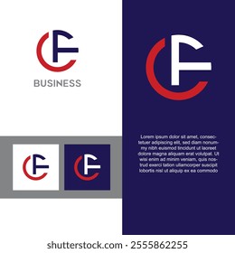 CF Logo Design Template For  A Business or Company. Creative Letter Logo With Initial cf - marketing logo