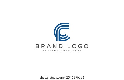 Design do modelo do vetor do projeto do logotipo da CF para a marca