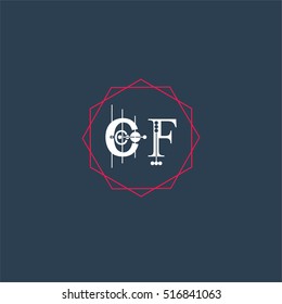 cf logo initial Letter, Abstract Polygonal Background Logo, design for Corporate Business Identity,flat icon Alphabet letter
