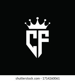 CF logo monogram emblem style with crown shape design template