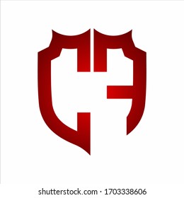 Plantilla de diseño monograma con colores rojos sobre fondo blanco