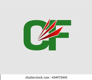 CF Logo. Vector Graphic Branding Letter Element
