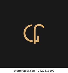 CF Minimal luxury logo design vector icon symbol, 