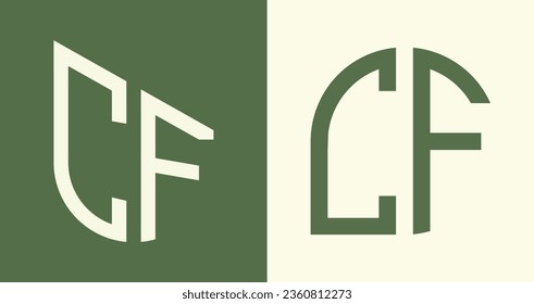 CF modern initial letter logo design vector bundle. It will be suitable for which company or brand name start those initial.
