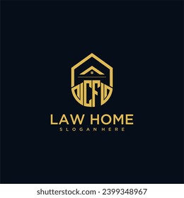 CF monogram initial logo for lawhome with shape home design