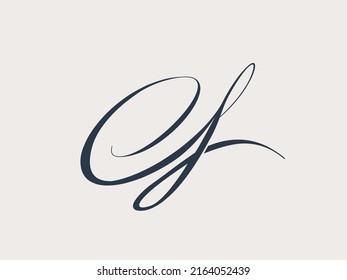CF monogram logo. Letter c, letter f signature icon. Alphabet initials isolated on light background. Lettering sign. Calligraphic style characters. Elegant handwriting typography.