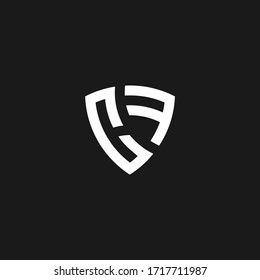 CF monogram logo with shield shape design template