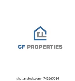 cf property  logo flat vector template