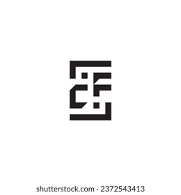 Logo retro de concepto cuadrado CF en diseño profesional de alta calidad que se imprimirá bien en cualquier medio impreso