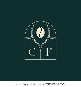CF Unique and simple logo design combination of letters and coffee bean