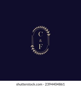 CF wedding initial logo in high quality professional design that will print well across any print media