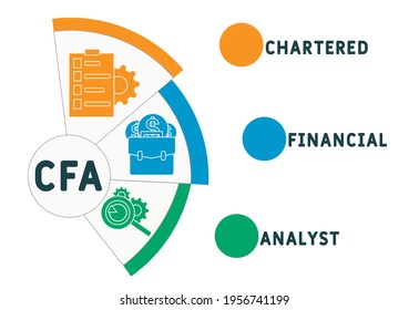 CFA - Chartered Financial Analyst  acronym. business concept background.  vector illustration concept with keywords and icons. lettering illustration with icons for web banner, flyer, landing pag