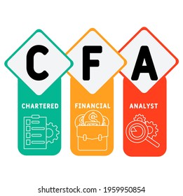 CFA - Chartered Financial Analyst  acronym. business concept background.  vector illustration concept with keywords and icons. lettering illustration with icons for web banner, flyer, landing pag