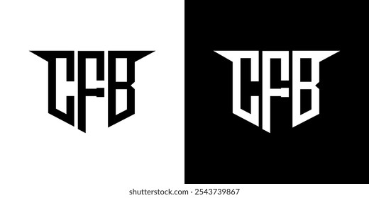 Diseño de logotipo de letra CFB con fondo blanco en ilustrador, estilo de superposición de fuente de alfabeto moderno de logotipo de Vector, diseños de caligrafía para logotipo, póster, invitación, etc.