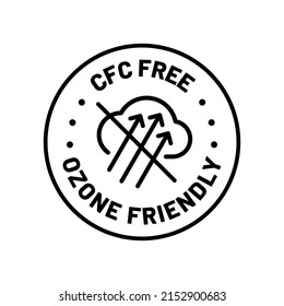 CFC Free, ozone friendly vector round icon badge