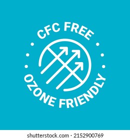 CFC Free, ozone friendly vector round icon badge