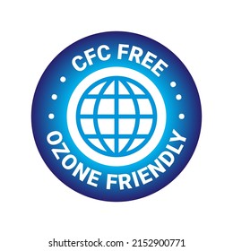 CFC Free, Ozone Friendly Vector Round Icon Badge