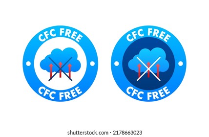 CFC free sign. Chlorofluorocarbons or freon. Vector illustration.