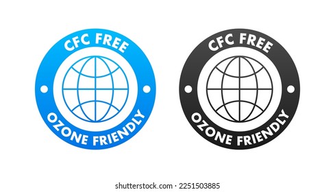 CFC free sign. Chlorofluorocarbons or freon. Vector illustration.