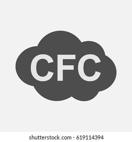 CFC Icon, Chlorofluorocarbon Formula Symbol, Vector Illustration.