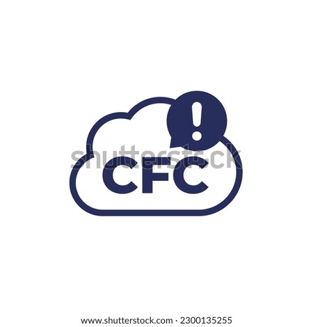 CFC icon with cloud, chlorofluorocarbons vector