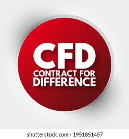 CFD Contract For Difference -  financial contract that pays the differences in the settlement price, acronym text concept background