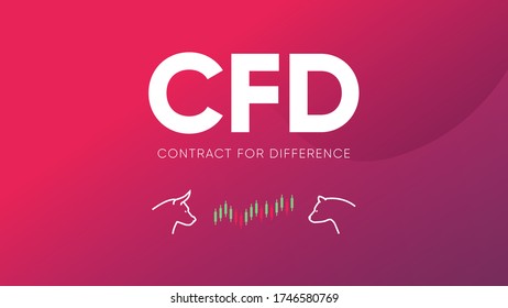 CFD - Contract For Difference investment letters concept. vector illustration on dark background