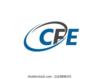 Letra CFE creativo diseño elegante del logo de swoosh