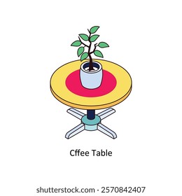 Cffee Table isometric Colored illustration. EPS File stock illustration