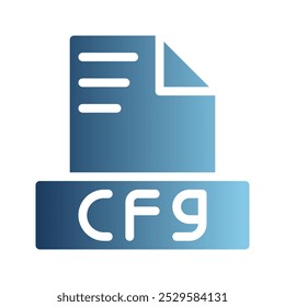 Los iconos de archivo de texto de documento Cfg contienen gradaciones de color suaves y elegantes. Se puede utilizar para Sitios web, UI y App móviles.