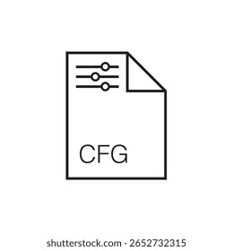 ícone da extensão de arquivo cfg contorno traçado editável eps 