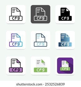 Cfg file format icon with a minimalist and elegant style, can be used for websites, UI and mobile apps.