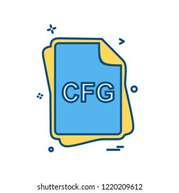 CFG file type icon design vector