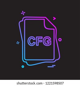 CFG file type icon design vector