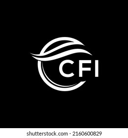 CFI letter logo design on black background. CFI creative circle letter logo concept. CFI letter design.
