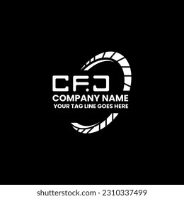 Logo de la carta CFJ diseño creativo con gráfico vectorial, logotipo CFJ simple y moderno. Diseño de alfabetos lujosos CFJ  